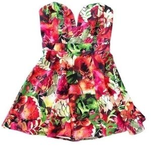 AKIRA Strapless Floral Dress